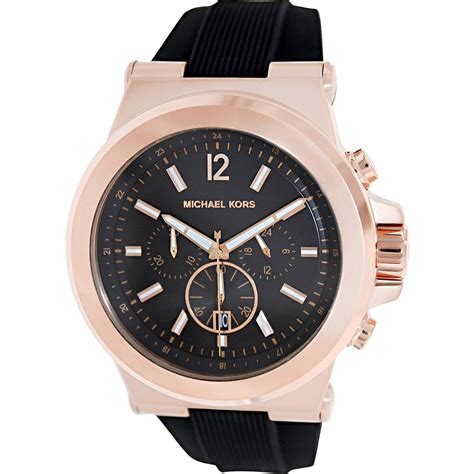 michael kors mk8184 dylan rose gold and black mens watch|Michael Kors mk8184.